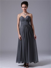 Dark Grey Simple Chiffon Homecoming Bridesmaid Dress Engagement