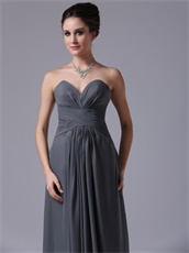 Dark Grey Simple Chiffon Homecoming Bridesmaid Dress Engagement