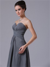 Dark Grey Simple Chiffon Homecoming Bridesmaid Dress Engagement