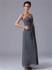 Dark Grey Simple Chiffon Homecoming Bridesmaid Dress Engagement