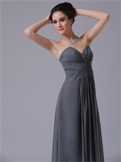 Dark Grey Simple Chiffon Homecoming Bridesmaid Dress Engagement