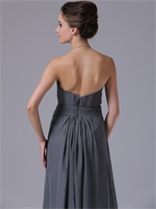 Dark Grey Simple Chiffon Homecoming Bridesmaid Dress Engagement