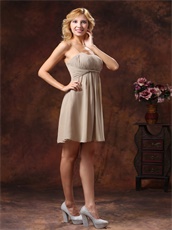 Spaghetti Straps Neckline Bridesmaid Dress With Mini-length Chiffon