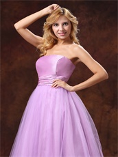 Strapless Lilac Princess Bride's Closest Friends Wear For Wedding Party