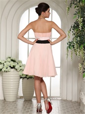 Strapless Girls Bridesmaid Dress Blush With Black Belt