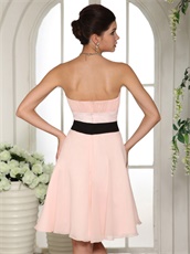 Strapless Girls Bridesmaid Dress Blush With Black Belt