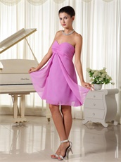 Nifty Lilac Chiffon Slit Skirt Bridesmaid Dress Customize Free