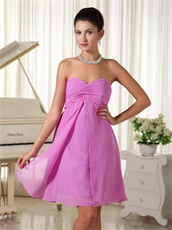 Nifty Lilac Chiffon Slit Skirt Bridesmaid Dress Customize Free