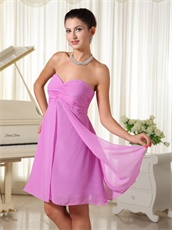 Nifty Lilac Chiffon Slit Skirt Bridesmaid Dress Customize Free