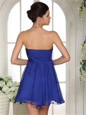 Empire Waist Royal Blue Bridesmaid Dama Dress With Crystal Belt