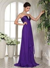 New Look V Shaped Eggplant Purple Long Bridesmaid Dress Empire Waist