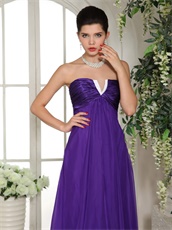 New Look V Shaped Eggplant Purple Long Bridesmaid Dress Empire Waist