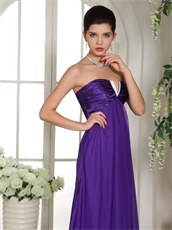 New Look V Shaped Eggplant Purple Long Bridesmaid Dress Empire Waist