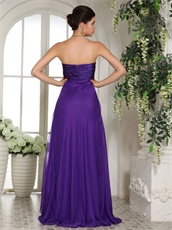 New Look V Shaped Eggplant Purple Long Bridesmaid Dress Empire Waist