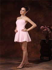 Weave Strip Short Pink Dama Dress Group For Quinceanera Party