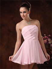 Weave Strip Short Pink Dama Dress Group For Quinceanera Party