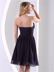 Darkest Purple Chiffon Dresses For Bridesmaid/Dama Special Occasion