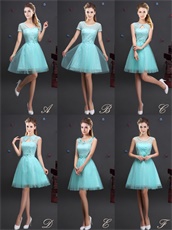 Series Vestidos De Dama Dress Lace Short Skirt With Tulle Apple Green