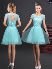 Series Vestidos De Dama Dress Lace Short Skirt With Tulle Apple Green