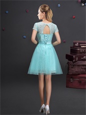 Series Vestidos De Dama Dress Lace Short Skirt With Tulle Apple Green