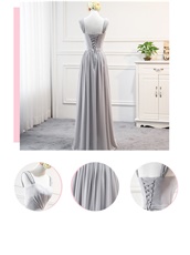 Silver Bridesmaids Wear Long Chiffon Skirt Series Different Each Other