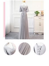 Silver Bridesmaids Wear Long Chiffon Skirt Series Different Each Other