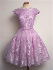 Available Conservative High Neck Short Lace Dresses For Prom