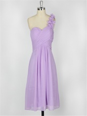 One Shoulder Petal Neck Elegant Lilac Bridesmaids Group Wear Price Under 60