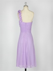 One Shoulder Petal Neck Elegant Lilac Bridesmaids Group Wear Price Under 60