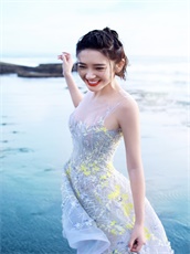 Silver High Low Striated Lace Prom Dress With Luminous Yellow Shivering