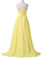 Daffodil Floor Length Elegant Beaded Sweetheart Neckline Chiffon Skirt