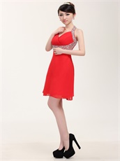 Youthful Halter Short Red Homecoming Dress For High School