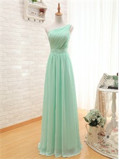 Mint One Shoulder Bridesmaid Light-footed Prom Dress Long Under 80