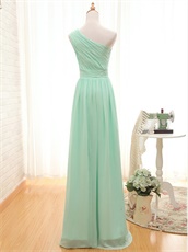 Mint One Shoulder Bridesmaid Light-footed Prom Dress Long Under 80