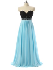 Empire Waist Black and Long Light Aqua Skirt For Wedding Ceremony