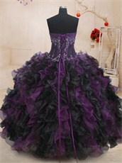 Four Pieces Purple and Black Match Detachable Military Court Ball Gown Wear Changeable