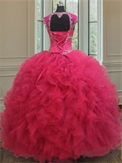 Square Double Straps Cover Shoulder Fuchsia Court Ball Gown Stores Near Me