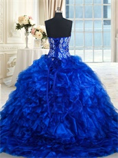 Beading and Ruffles Royal Blue Quinceanera Dress Can Made Same Style Dolls