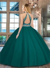 Two Pieces Show Waist Latin Girl Wear Watermelon Quince Prom Ball Gown Best Seller