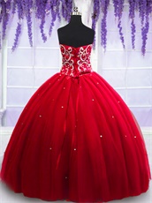 Puberty Floor Length Court Ball Gown Adorned Sparkle Puffy Tulle Skirt