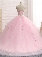 Lovely Pink Quince Puffy Dance Gown Girls Gift At Cheap Price