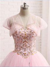 Lovely Pink Quince Puffy Dance Gown Girls Gift At Cheap Price