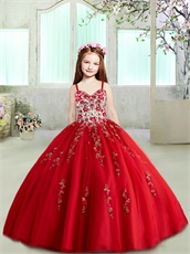 Quinceanera Series Collocation Sale Including Flower Gir and Doll Red Embroidery