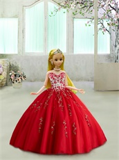 Quinceanera Series Collocation Sale Including Flower Gir and Doll Red Embroidery