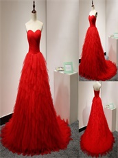 Ceremony Layers Tulle Puffy Evening Dress With Crossed Ruching Bodice