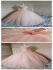 Fully Beading Bodice Blush Ball Gown For Girl's 15th Birthday