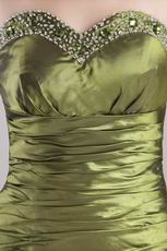 Sweetheart Taffeta Olive Green Evening Dress Classic Style