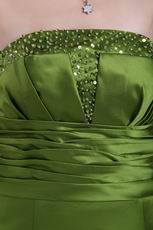 Modest Dark Olive Green Stain Prom Dress And Jacket In NC