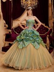 Olive Green Strapless Quinceanera Gown Online Store