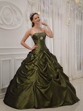 Strapless Olive Green Girls 16th Birthday Quinceanera Dress